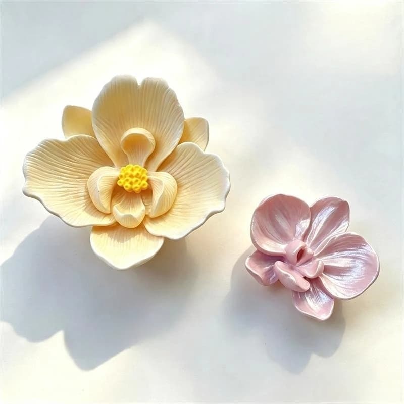3D Butterfly Orchid Silicone Mold Flower Mould For Aroma Plaster Plaster Epoxy Resin Craft Scented Wax Candle Molds