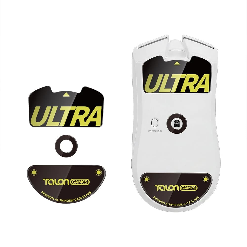 TALONGAMES Glass Mouse Skates Mouse Sensor Skate Glide Pads For Razer Viper V4 Pro Rounded Curved Edges