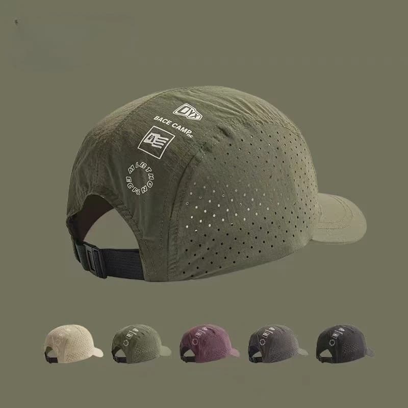 Men's Quick Dry Breathable Running Cap Lightweight Training Hat Adjustable Strap Baseball Cap for Outdoor Sports Hiking Cycling
