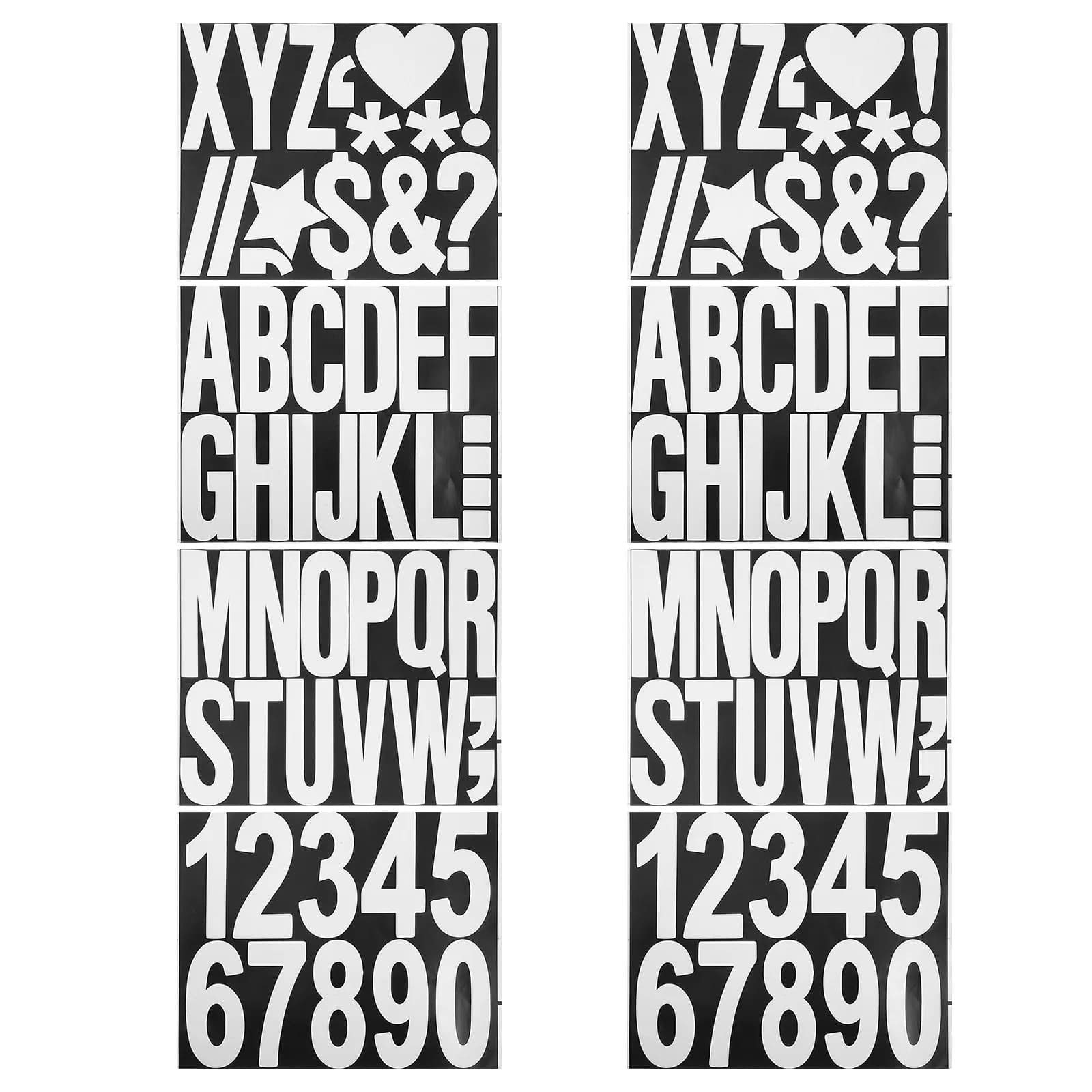 8 Sheets DIY Trash Bin Number and Letter Stickers PVC Self Adhesive Labels for Outdoor Mailbox Recycling Bins Household