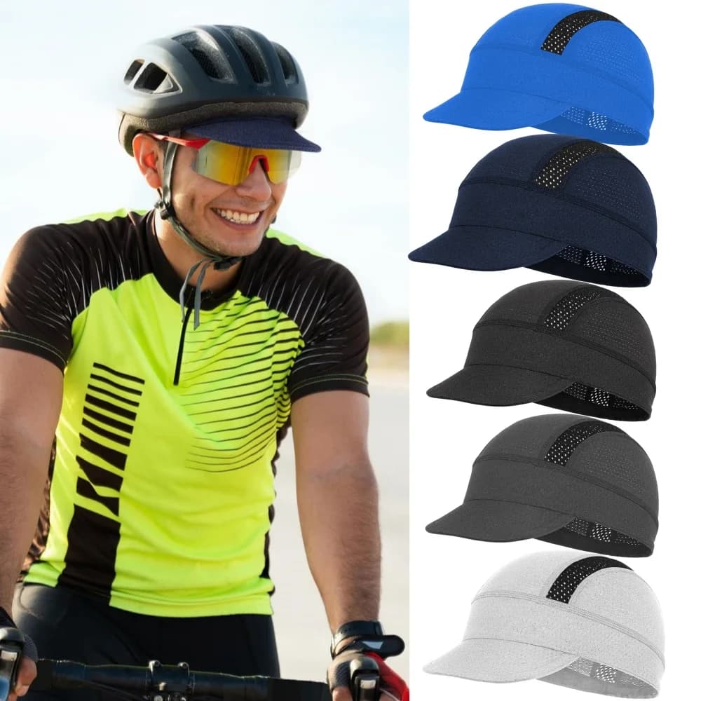 Berretti da ciclismo classici in poliestere Maglia traspirante estiva Sport Cappello da bicicletta sottile ad asciugatura rapida Berretto da baseball a tesa piccola per uomo e donna