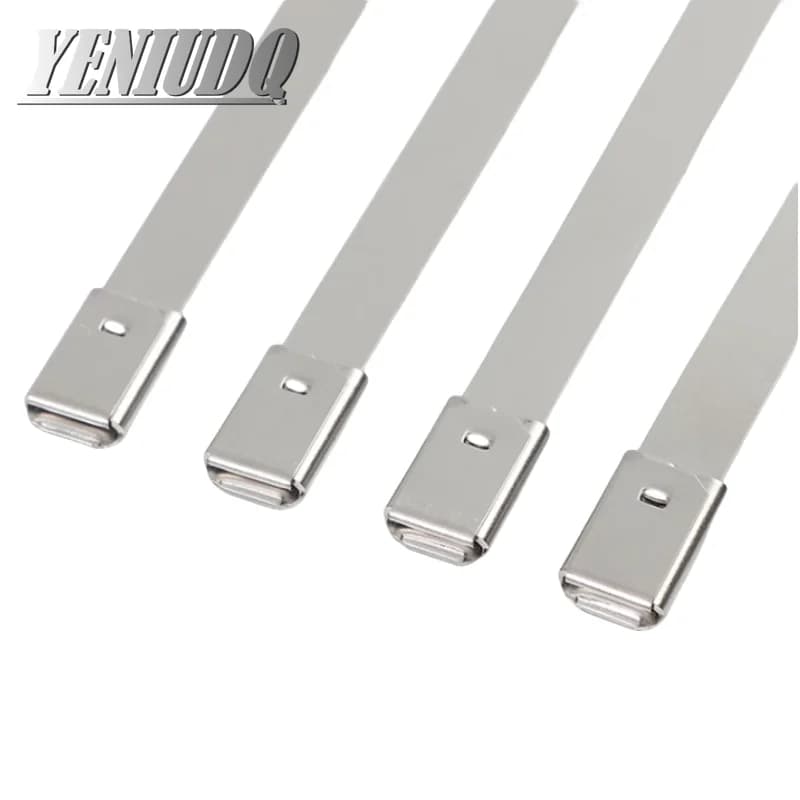 Fascetta intrecciata per cavi in acciaio inossidabile da 10 pezzi fascetta di bloccaggio multiuso fascetta in metallo con chiusura a Zip in metallo da 10mm-fascetta per cavi rivestita con involucro di scarico