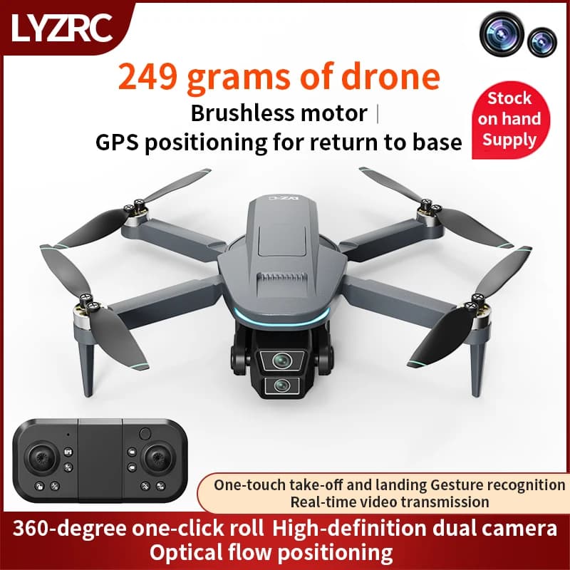 Drone L200 4K Professionale con GPS, Motore Brushless, WiFi 5G FPV, Quadricottero Pieghevole 360 ° Giocattolo con funzione di evitamento ostacoli, regalo