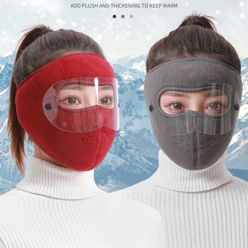 1 Winter Warm Face Mask with Goggles Anti Dust Cycling Bicycle Ski Mask for Men Women Cold Weather Outdoor Activities Windproof