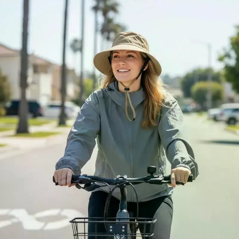 Cappello da sole per uomo e donna, regolabile, con tesa larga, protezione UV, antivento, per giardinaggio e viaggi
