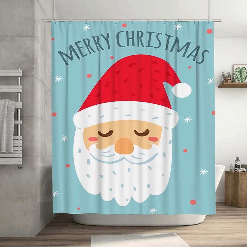 Tuniu Affascinante tenda da bagno natalizia con Babbo Natale Tenda da doccia festiva per le vacanze Simpatica e divertente arredamento per il bagno Idea regalo di NATALE