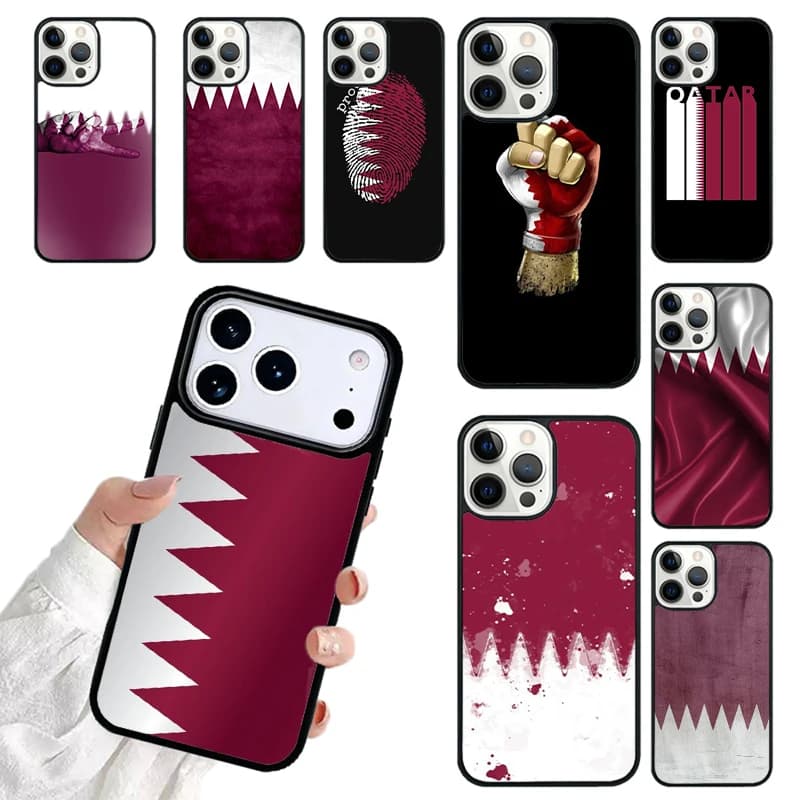 Qatar Flag National Banner Phone Case For iPhone 17 16 15 14 13 12 11 Pro Max 17air Shockproof Cover Fundas