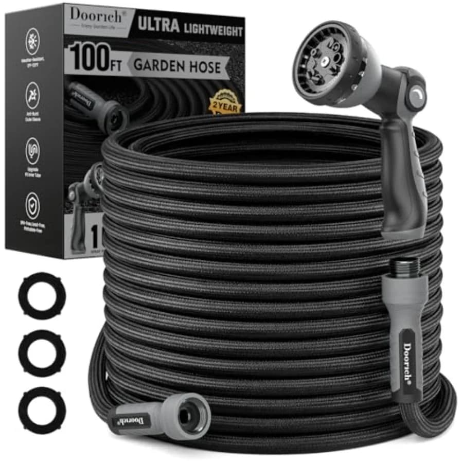 Tubo da Giardino Flessibile Ultra Leggero e Resistente, Anti-Piega, con Spruzzatore a 10 Funzioni, Non Restringibile, Facile da Riporre, per Tutte le Esigenze