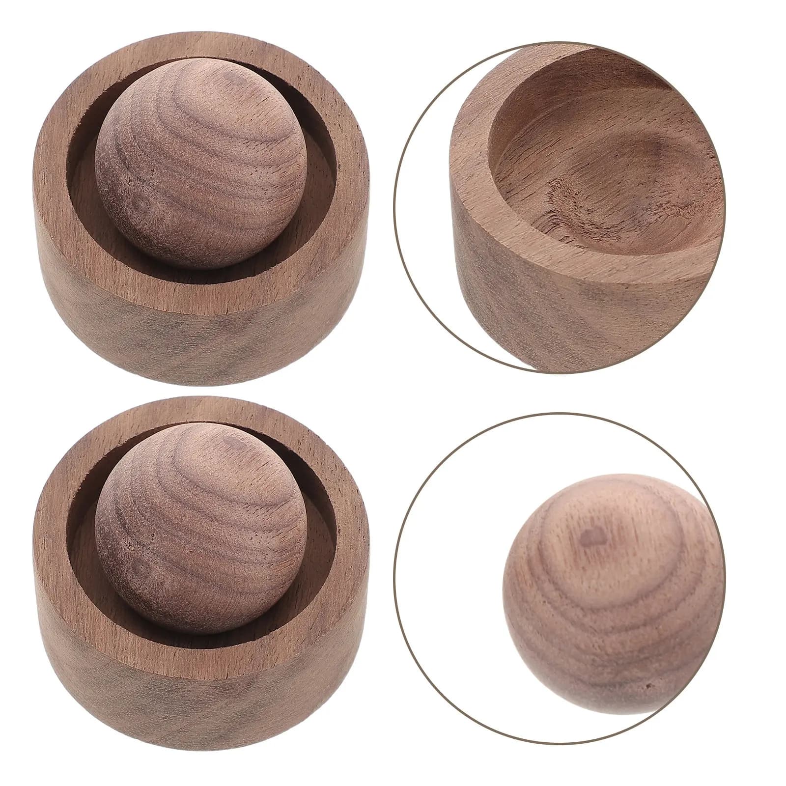 4Pcs Natural Wood Essential Oil Diffuser Walnut Grain Round Aromatherapy Passive Indoor Car Office Desk Travel Fragrance
