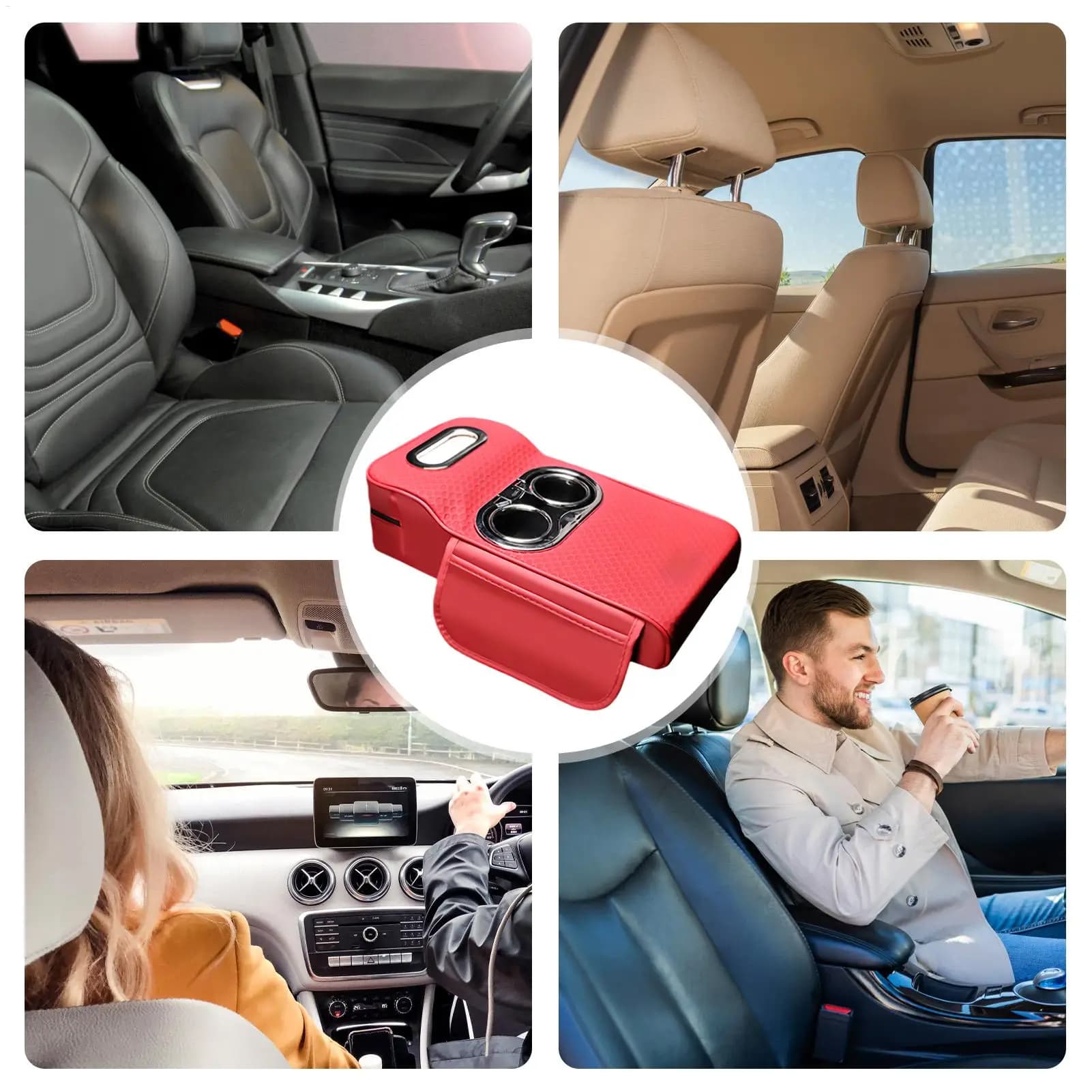 Bracciolo per auto Organizzatore per console per auto ergonomico antiscivolo per carichi pesanti per veicoli automobilistici per famiglie, adulti, uomini e donne