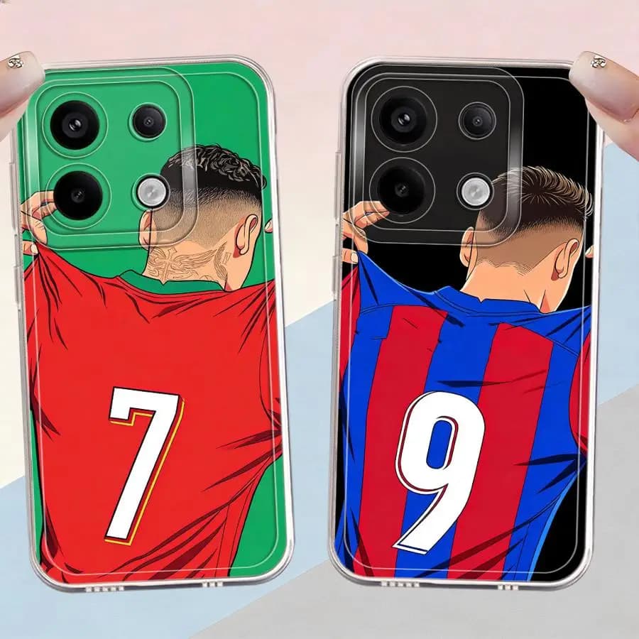 Cover Morbida per Telefono con Numeri da Calcio Cartoon per Xiaomi Redmi Note 14 Pro Plus 9 10 A4 11 14C 13C 10S Note 13 11S 12S 12