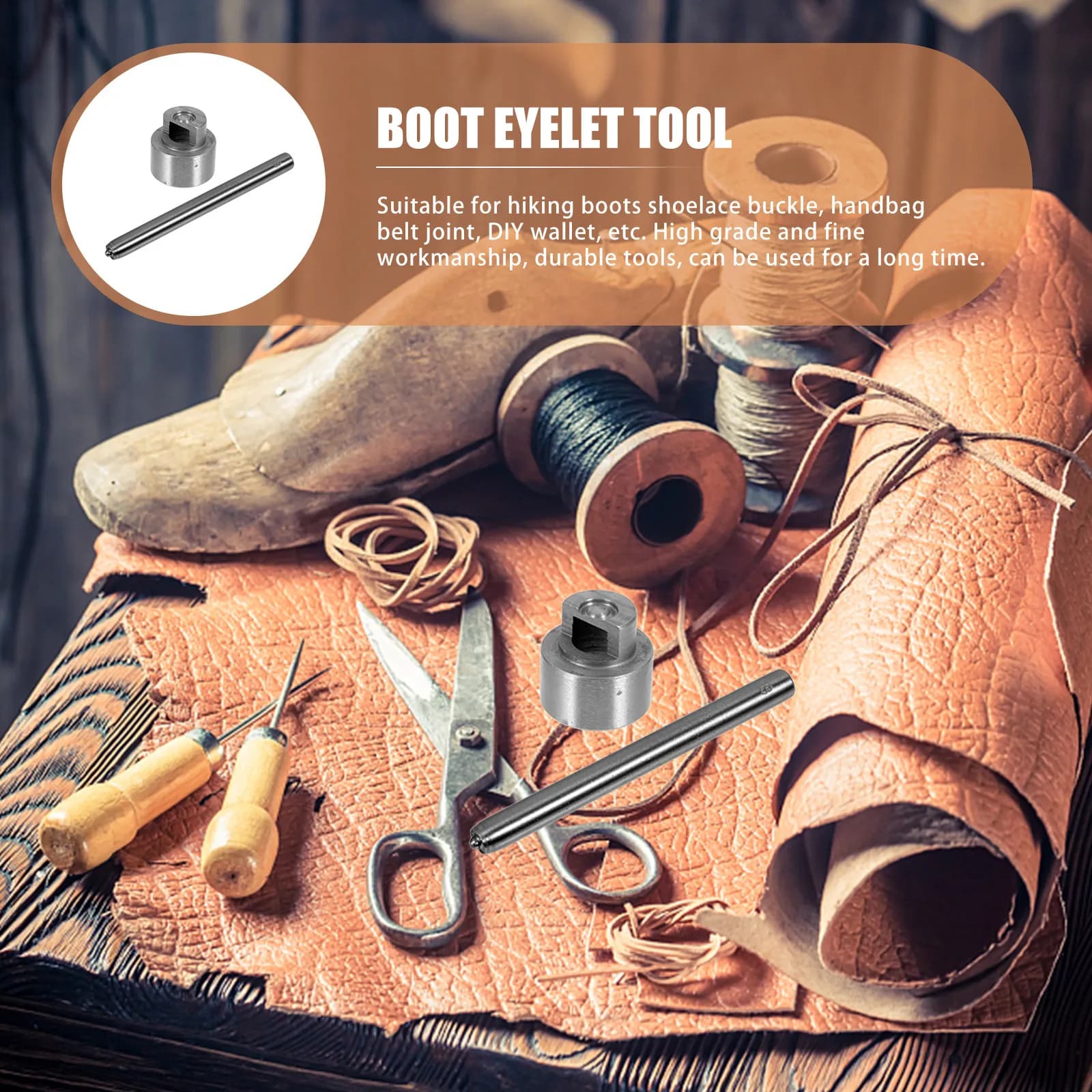 Set di Attrezzi per l'Installazione di Occhielli per Stivali, Ganci per Lacci in Acciaio Premium, Strumento di Riparazione per Scarponi da Trekking, Accessori per Borse e Portafogli