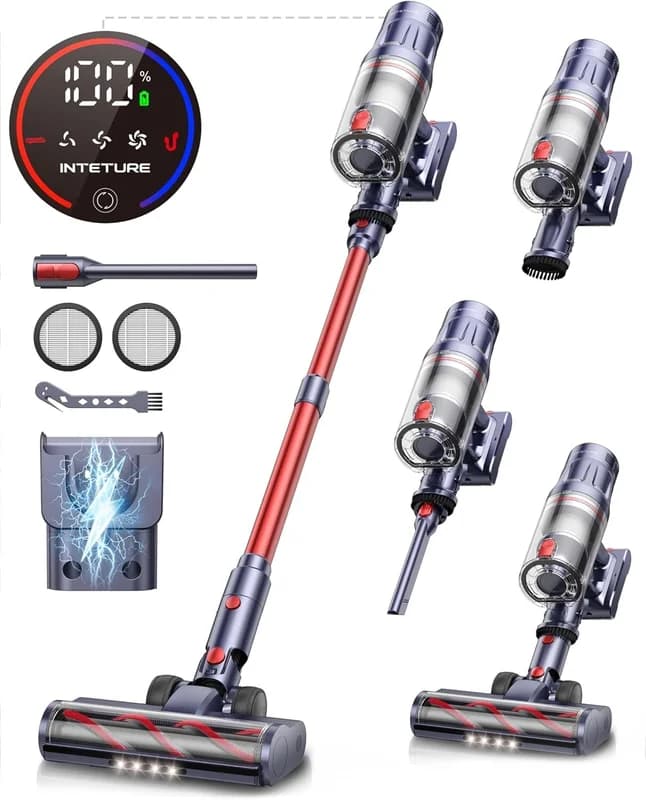 45Kpa 550W Powerful Cordless Vacuum Cleaner Lightweight Rechargeable Stick Vacuum for Home Deep Cleaning