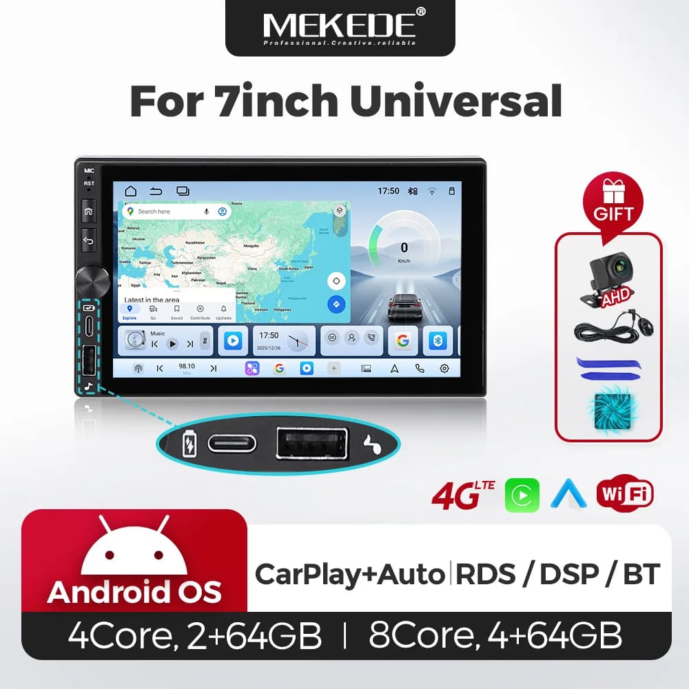 7Inch IPS Screen Universal Android Car Radio for Volkswagen Skoda Octavia Golf Touran Passat Polo Wireless Carplay Android Auto