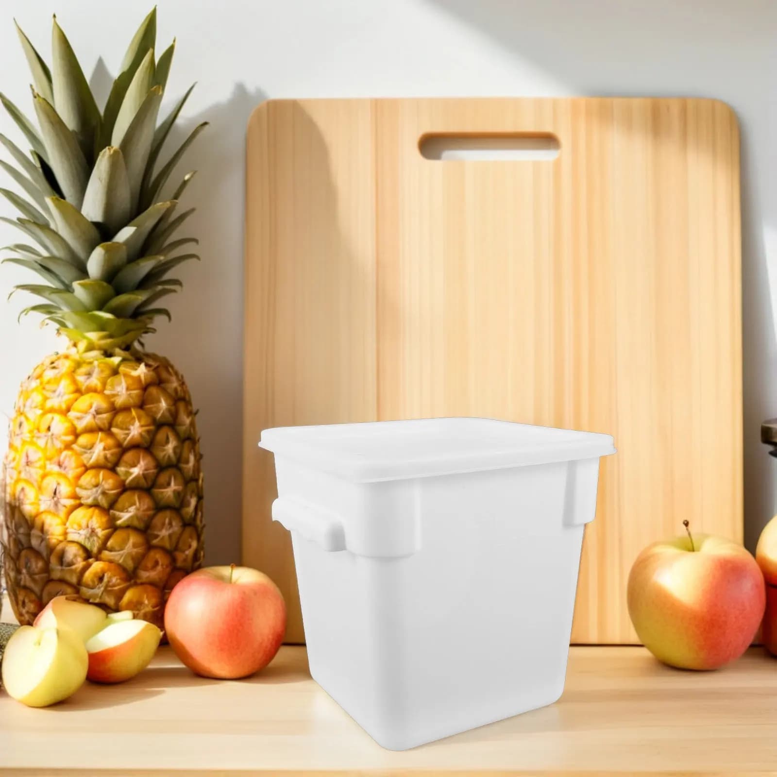 8L Square Food Storage Container with Lid Heavy Duty Plastic for Meal Prep Commercial Home Fridge Beverage Liquid Organizer