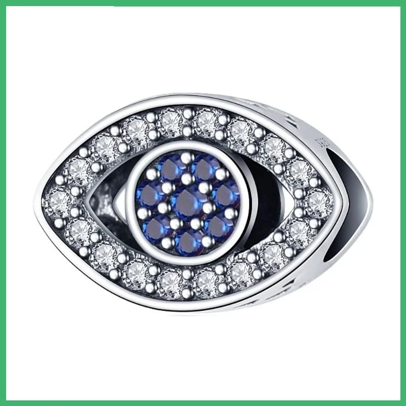 Ciondolo con ciondoli occhio del diavolo in argento sterling 925 con zirconi cubici, adatto per collana braccialetto fai da te, regalo per lei, Colgante Plata