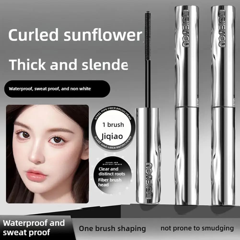 Stainless Steel Pipe Mascara - Volumizing and Expanding, 3D Curved Eyelash Mascara, Long-Term Eyelash Primer and Dust Resistant, for Beginners