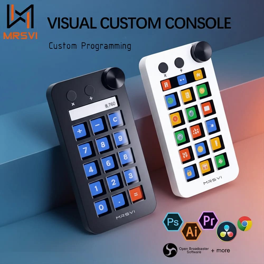 MRSVI N1 Tastiera Personalizzata Stream Deck Console Visiva Personalizzata 15 Tasti LCD Controller per Creazione Contenuti Live Stream Dock