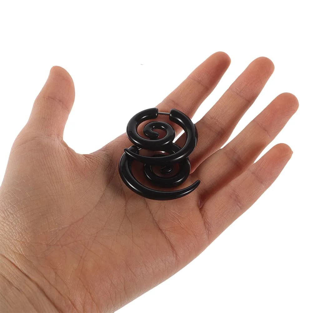 6 Paia di Orecchini a Spirale Unici a Forma di Lumaca in Acciaio Inossidabile, Anti-Irritazione, Finto Dilatatore per Orecchio, Gioielli a Spirale a Forma di Lumaca