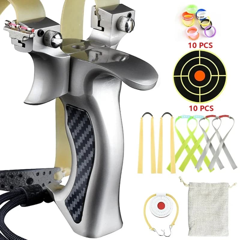 8020/9025 Strong metal sling Anti Shake Coil Cover Comfortable sponge Sling Shot Professional set for outdoor hunting and shooting