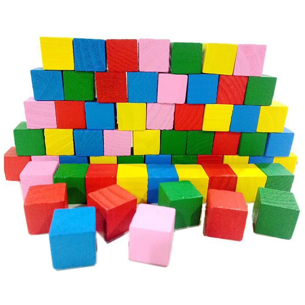 20 pz/lotto Colorati Cubi di Legno Building Blocks Giocattolo Squares Dadi Board Gioco Block Giocattoli per Bambini Educational Learning Toys