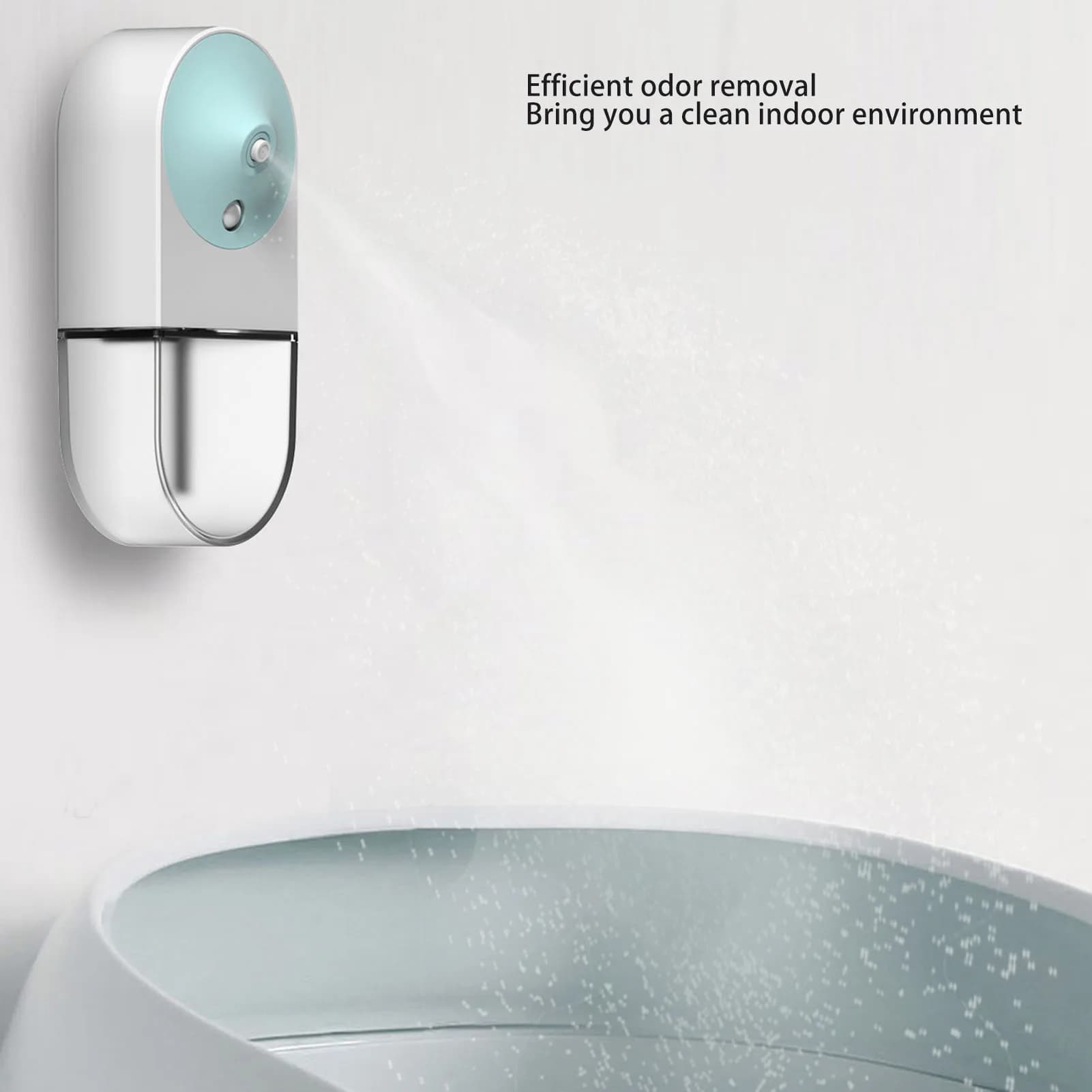 Deodorante Intelligente per Lettiera Gatto da Parete, Batteria da 1200mAh, Decorativo ed Efficiente, Purificatore Automatico di Odori per Gatti per Camera da Letto