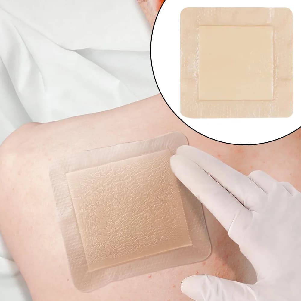 1/2 pezzi di medicazione in schiuma di silicone con bordo adesivo impermeabile medicazione per ferite cerotto fasciatura per medicazione kit di pronto soccorso da viaggio a casa