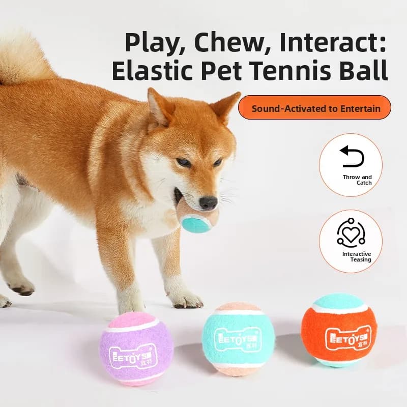 EETOYS Giocattolo per cani Palla di gomma Palla da tennis Palla da masticare a prova di Golden Retriever Corgi Boredom Buster Palla da allenamento Palla universale per animali domestici