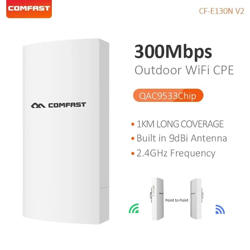COMFAST Outdoor 300mbps 2.4G Wireless CPE Bridge 1KM WIFI Range Extender RouterFor IP Camera Project QCA9533 WiFi Repeater