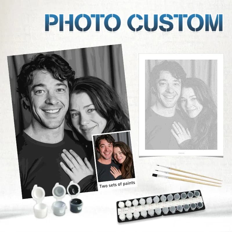 Personalized Convert Color Photo To Grayscale Photo Painting by Numbers Frame Photo Couple Picture Decors Diy Gift Acrylic Paint