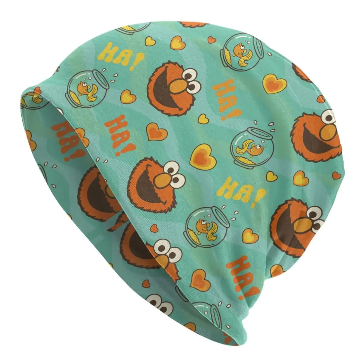 Elmo And Goldfish Pattern Sesame Street Bonnet Hat Cool Outdoor Skullies Beanies Hat Men's Women's Warm Multifunction Cap