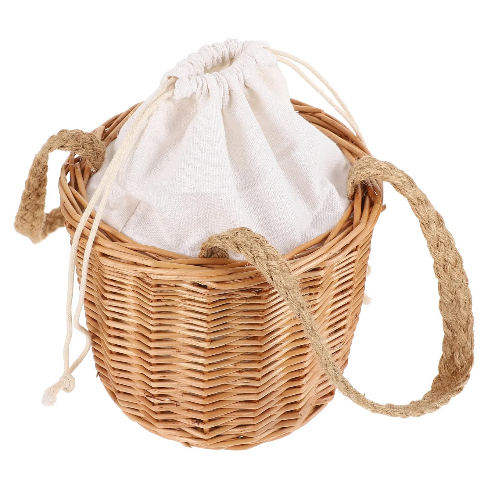 Cesto in Legno Intrecciato a Mano, Contenitore Portatile con Ampio Spazio per Alimenti, Regali, Picnic, Decorazioni Matrimoniali