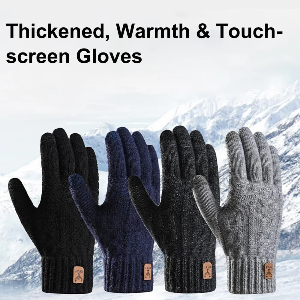 Gloves Four Colors Winter Warm Gloves Touchscreen Unisex Knit Finger Gloves Machine Washable Ideal Travel Cycling Sports