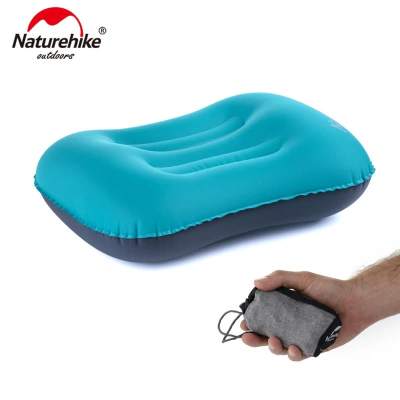 Cuscino da campeggio gonfiabile portatile Naturehike in TPU poliestere, mini cuscino da viaggio per il collo, per dormire, riposare e rilassarsi