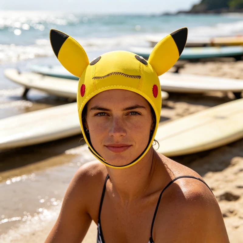 Cute Bear Cat Rabbit Snorkeling Hood, Cartoon Animal Swim Cap for Women Surfing & Snorkeling, Stretchy Comfortable UV Protection