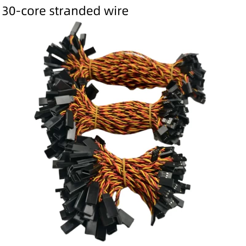 10 pz/lotto 10/15/20/30/50/100 centimetri Anti-interferenza Servo Cavo di Prolunga 30 Core per Futaba JR Servo per RC Elicottero Auto Parte Giocattolo