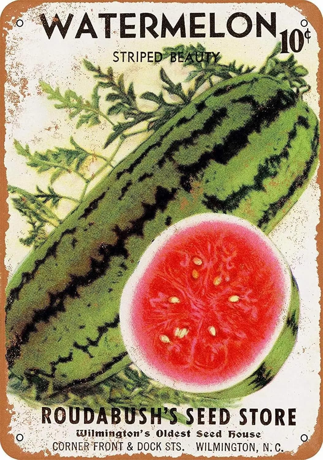 Y1,Metal Tin Sign For Metal - Roudabushs Watermelon Seeds Retro Wall Decor Home Decor-aluminum