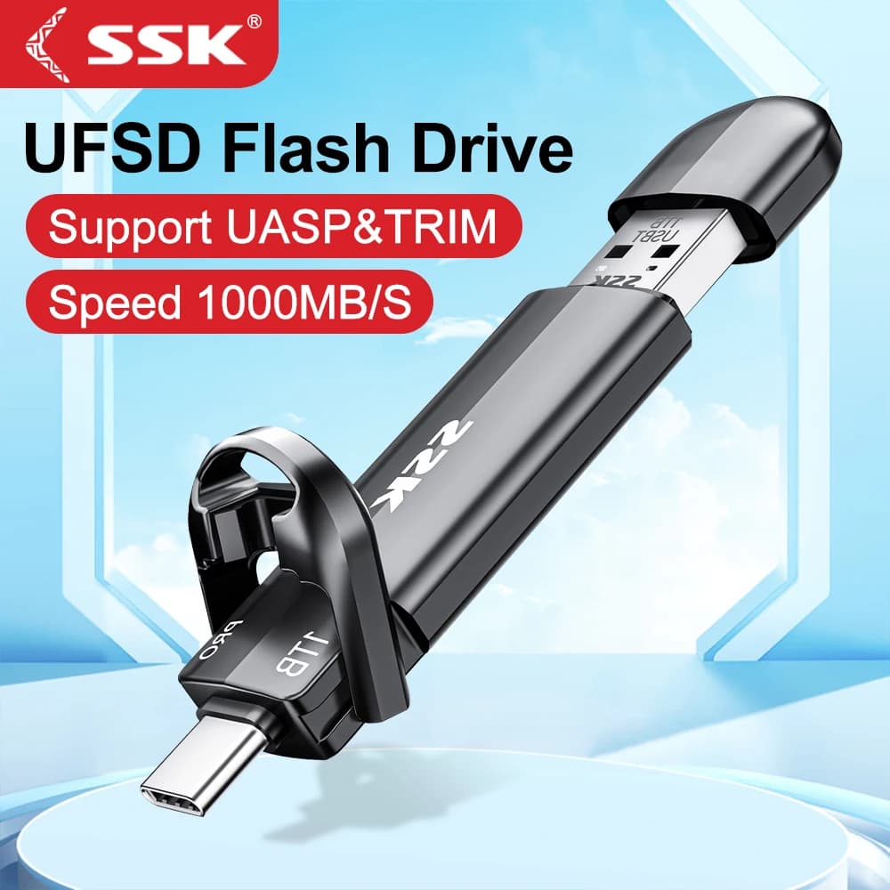 SSK 2TB Disco a stato solido portatile 2TB 1TB SSD 1000MB/s Unità flash di tipo C ad alta velocità Unità a stato solido esterne per PC portatile