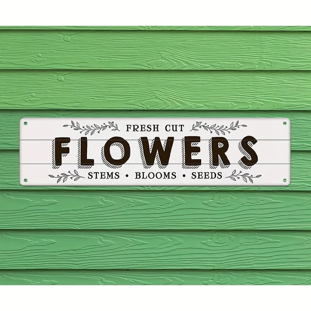 Decorazione da Parete 2D, Design Floreale Rustico con Semi in Fiore e Steli di Fiori Freschi, Adatta per Garage, Casa, Giardino o Regalo Festivo