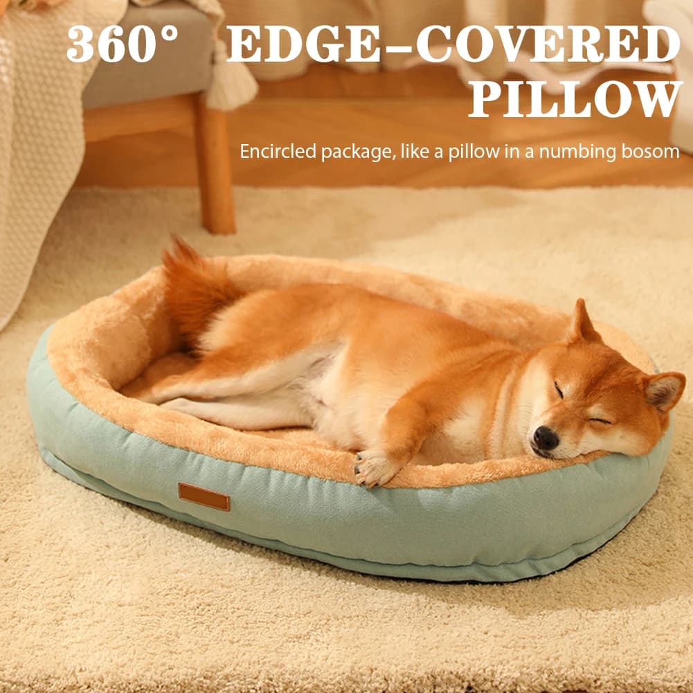Winter Oval Pet Bed Thicken Soft Comfortable Pet Cat Cushion Universal Pet Dog Plush Kennel Pet Warming Supplies