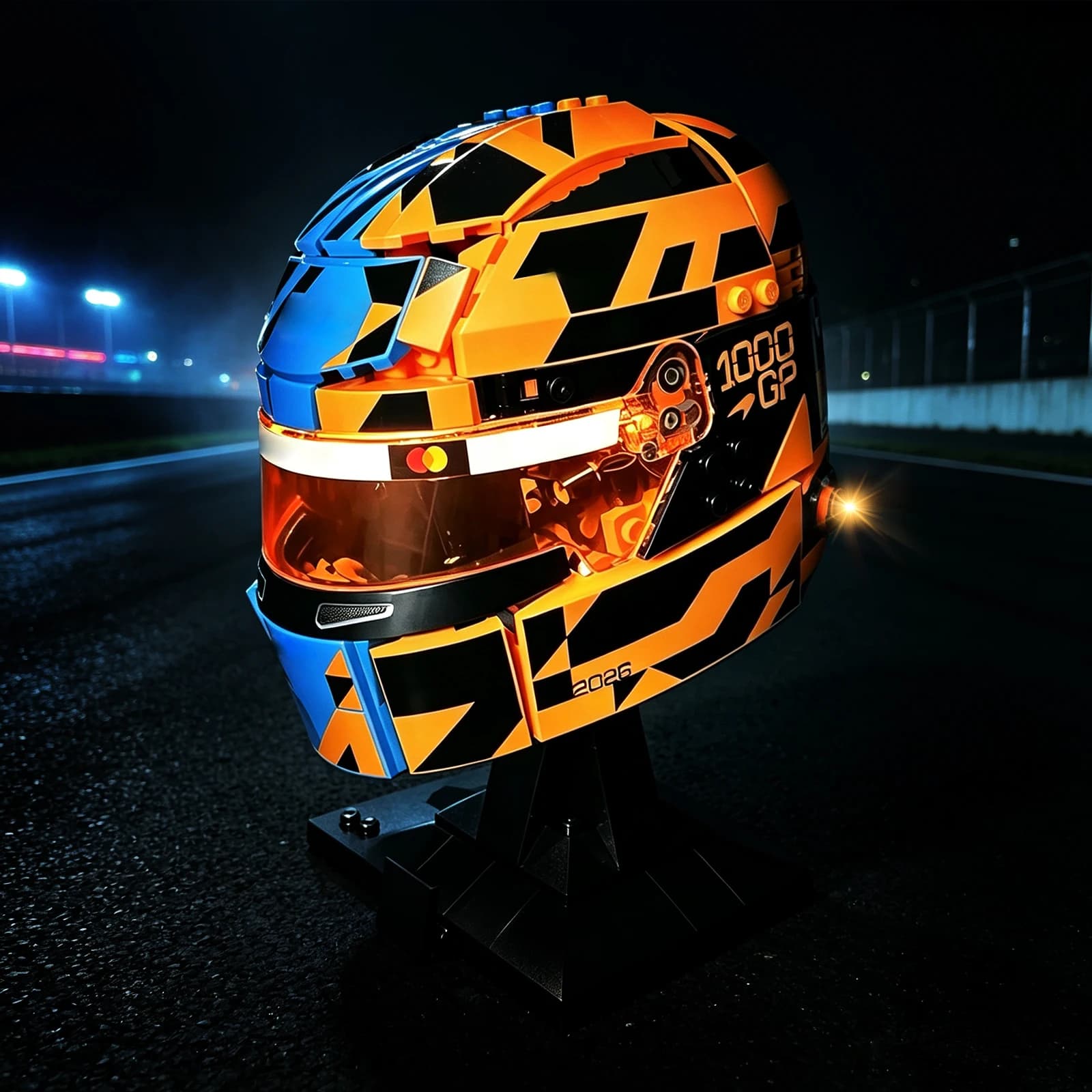 LYBMTWF LED Lighting Kit Compatible with Lego 43017 Piastri Helmet (Model Bricks NOT Included)