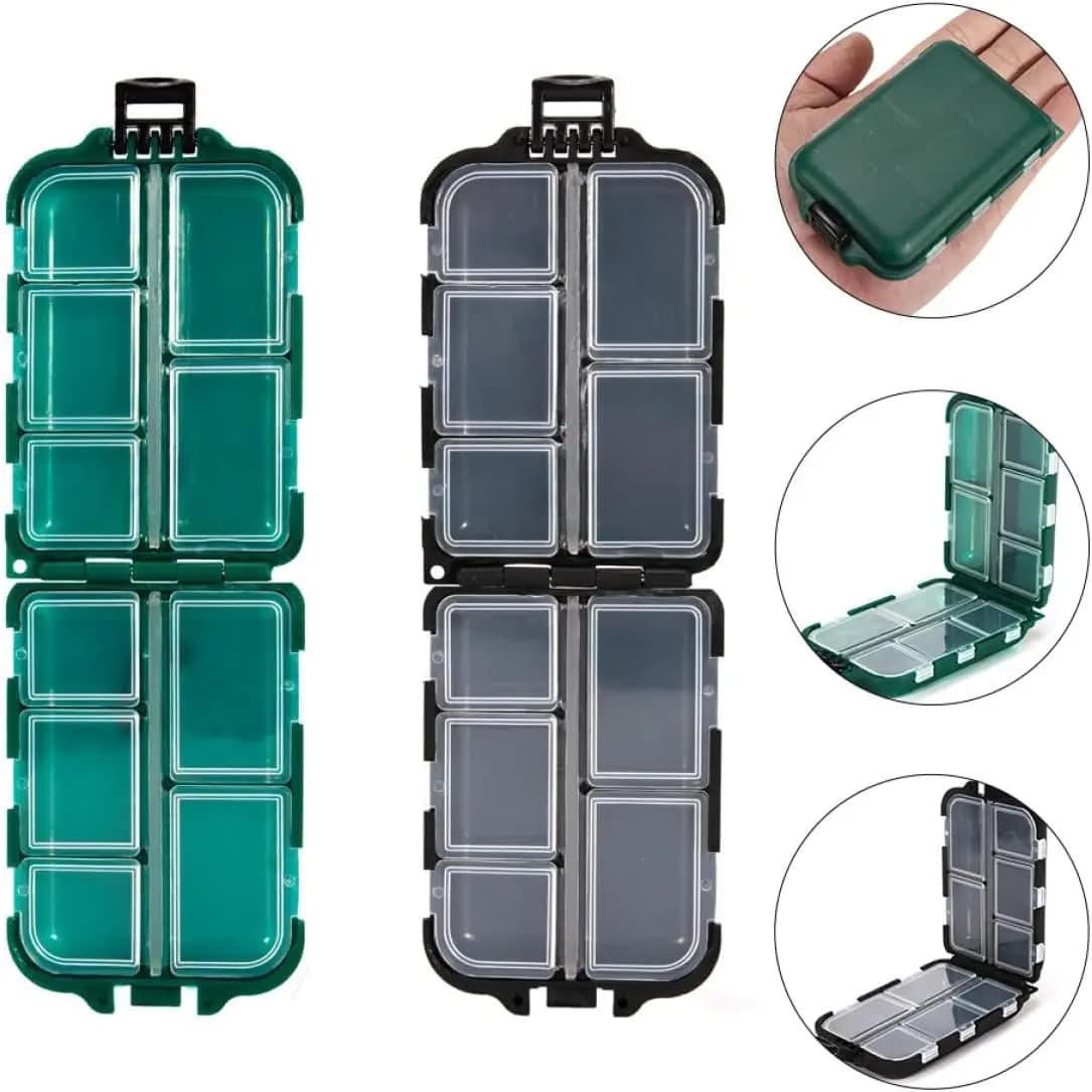 Small rigid box for fishing gear, portable bag for hooks, baits, containers to store girelle, jig, hooks and poplars