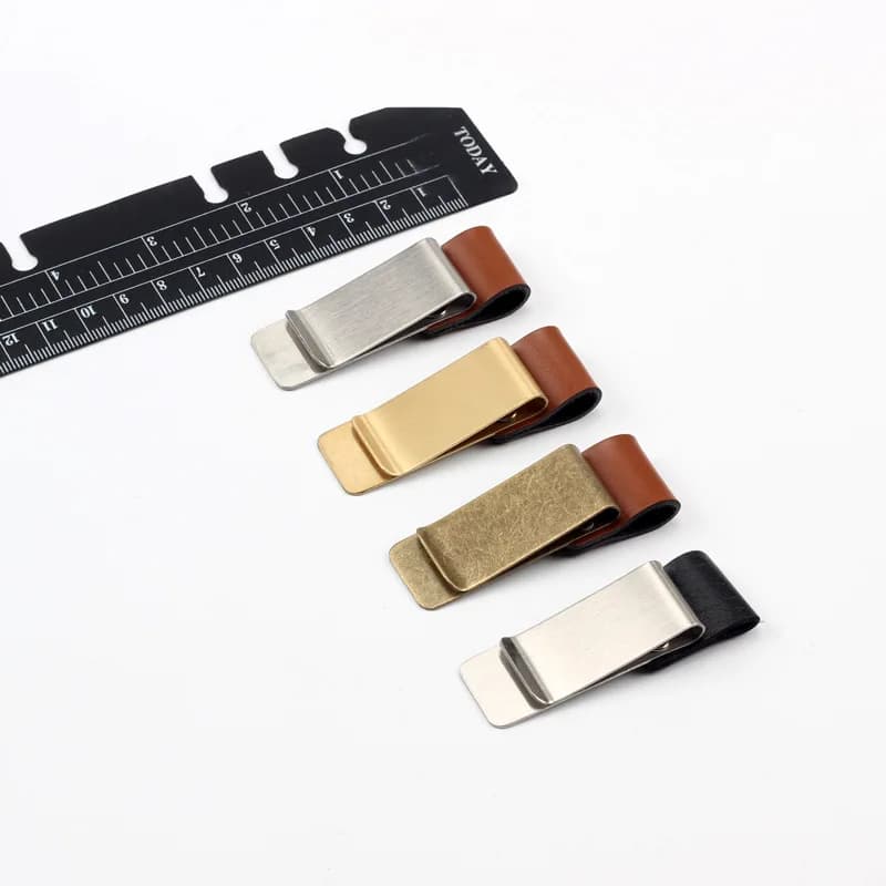 Brass Stainless Steel Holder Handmade Leather Pen Holder Clip For Journal Notebook Paper Folder Home Office Daily Desktop Use
