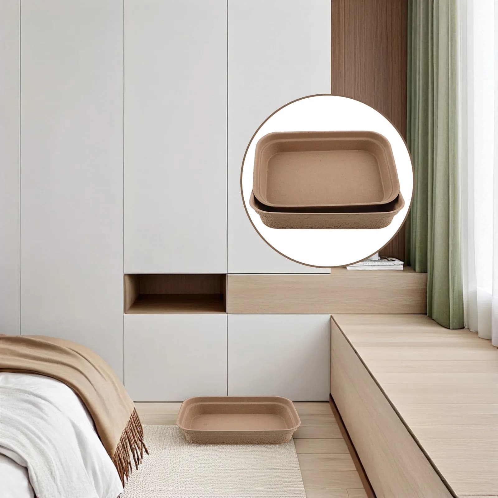 2 Pezzi Lettiera per Gatti Grande in Polpa di Cellulosa, Design Aperto, Protezione Anti-Schizzi, Facile da Pulire, Spaziosa, Leggera, Usa e Getta, per Gatti di Taglia Grande