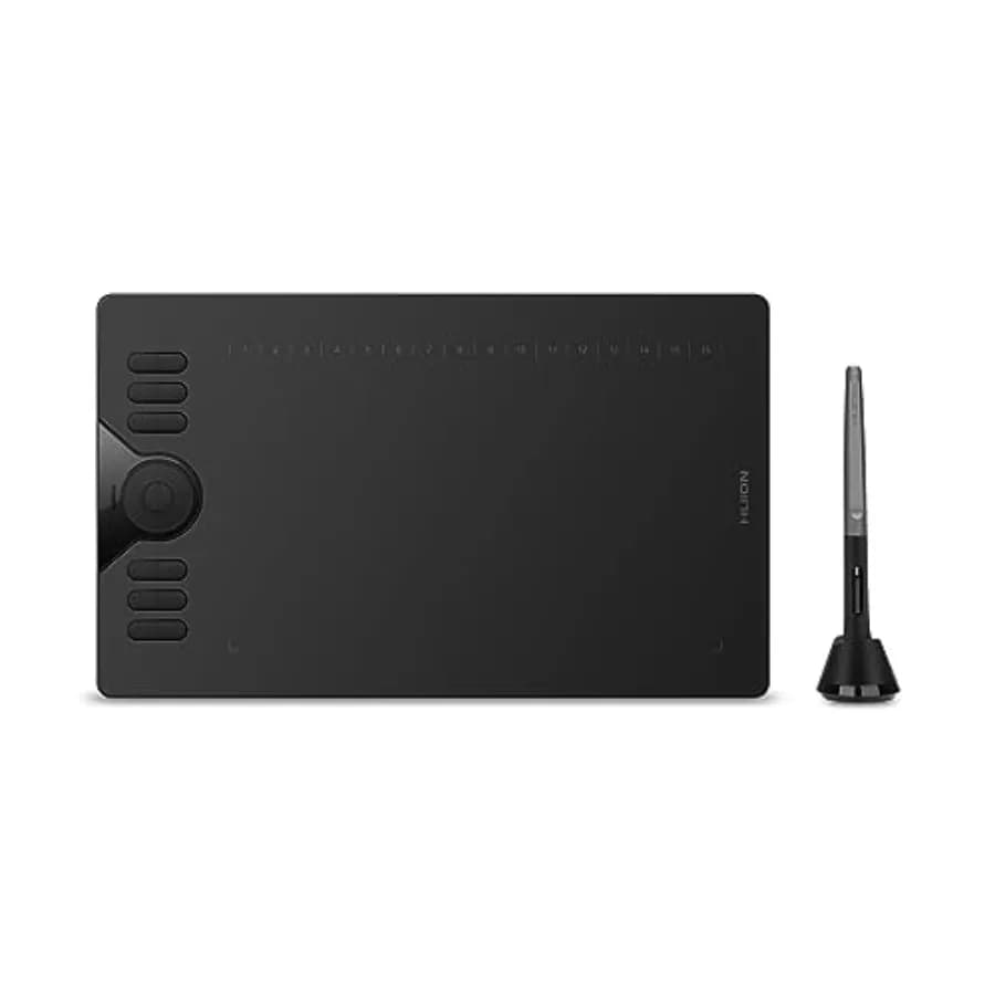 Tavoletta Grafica HS610 con Stilo Senza Batteria, 8192 Livelli di Pressione, Funzione Inclinazione, 10x6.25 Pollici, per Arte Digitale e Animazione