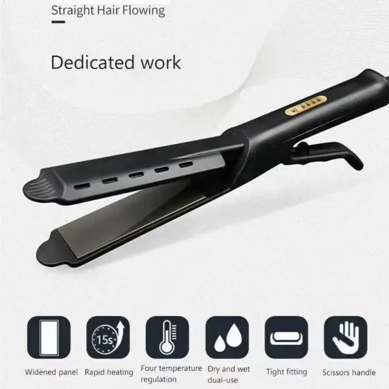 Hair Plate for Women Wide Panel Temperature Adjustment Four-speeds Flat Iron Hair Plate Ion with Ceramic Tormaline