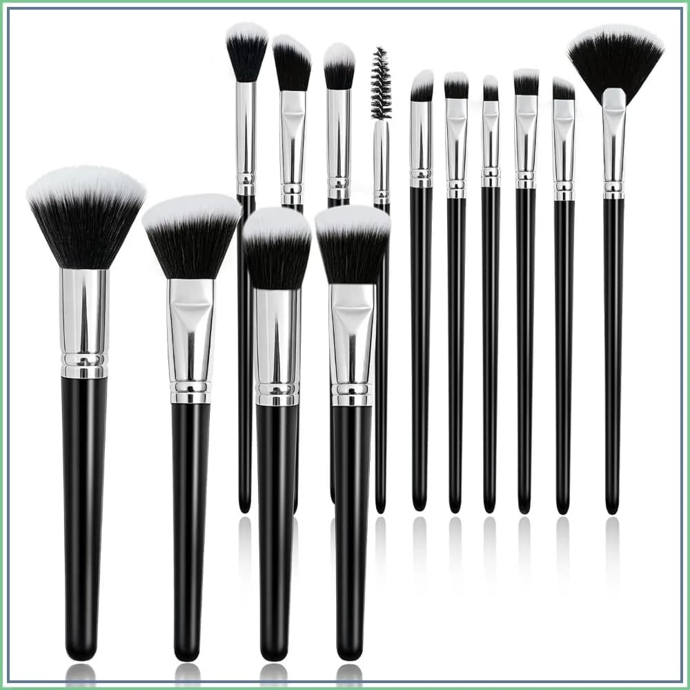 14 Pcs Premium Synthetic Makeup Brush Set for Foundation, Concealer, Blush, Eyeshadow, Travel