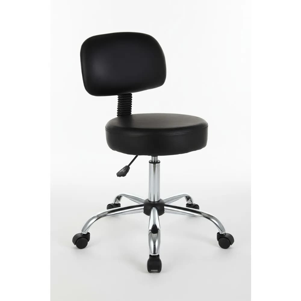 Adjustable design stool with back cushion and wheels - Capacity 250 pounds, swivel chair for office and home