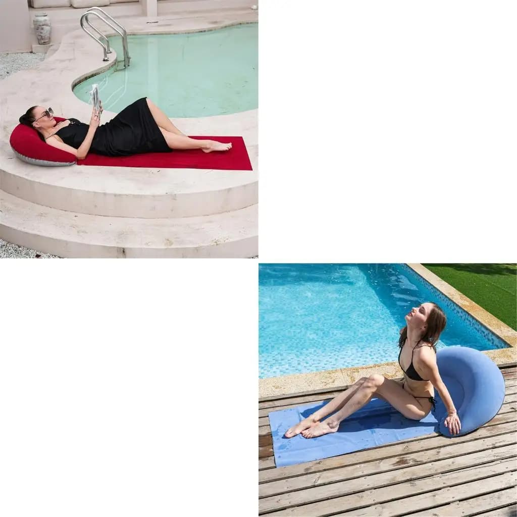 Legger gonfiabile con sedia da spiaggia ergonomica riposo a testa cuscini portatili cuscini cuscini materasso da viaggio