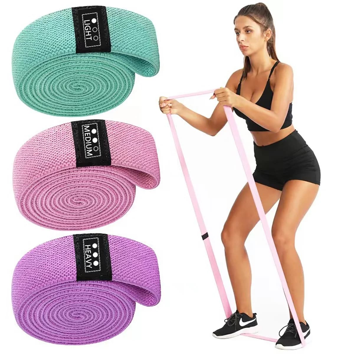 1 piece long resistance phase for training, fabric resistance bands, elastic bands for resistance bands for exercises